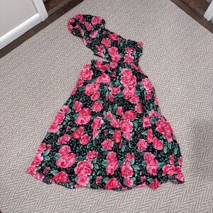 Moon River Black and Pink Floral Dress